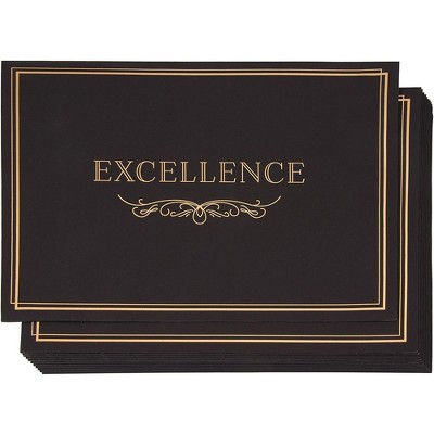 Sustainable Greetings 12 Pack Award Certificate Holder, Folder & Cover for Letter Size Documents, Files & Graduation Diploma, Black