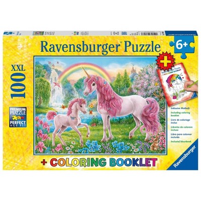 Blue Panda 100-Piece Giant Floor Puzzle, Rainbow Unicorn Jumbo