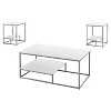 Monarch Specialties Table Set 3Pcs Set Coffee End Side Accent Living Room Metal Laminate White Grey Contemporary Modern - 2 of 4