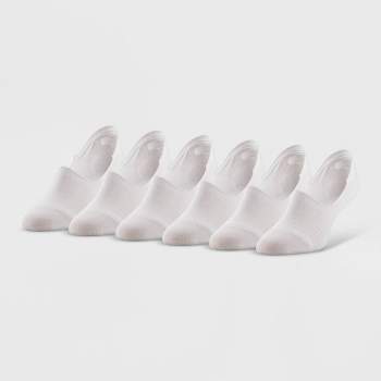 Peds Women's Extended Size Mesh Striped 6pk Sport Cut Liner Socks - 8-12