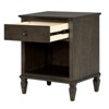 VYNXARIA French inspired night stand with open storage,Classic night stand with open storage,Brown - 2 of 4