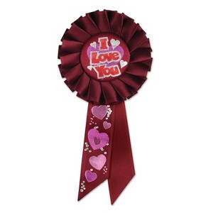 Beistle I Love You Rosette, 3.25" x 6.5", (2/Pkg) Multicolored - 1 of 2