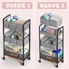 2In1 Diaper Caddy & 3-Tier Rolling Diaper Cart, Diaper Caddy Organizer Cart with Dividers,Utility Cart - 3 of 4
