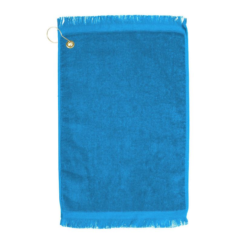 TowelSoft Premium Fringed 100% Cotton Terry Velour Golf Towel with Corner Hook &Grommet Placement, 1 of 4