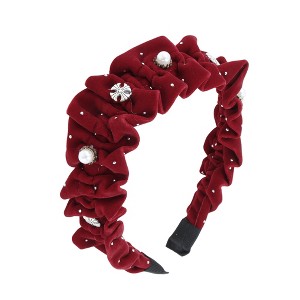 Unique Bargains Women's Pleats Rhinestone Hairband 1 Pc - 1 of 4