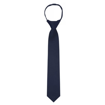Jacob Alexander Boys' 14" Solid Color Pre-Tied Zipper Neck Tie