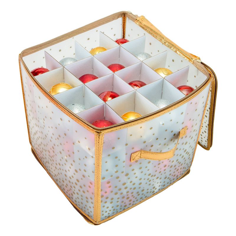 Ornament Storage Organizer Holds 64 2.25in Ornaments Gold- Simplify, 3 of 7