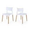 Plastic Dining Chairs Set of 2, Lightweight Desk Chair, White-Christopher Knight Home - 2 of 4