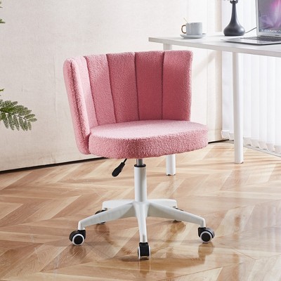 Home Office Chair Set of 1, Fluffy Fuzzy Comfortable Makeup Vanity Chair, Swivel Desk Chair Height Adjustable Dressing Chair, for Bedroom
