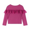 Andy & Evan  Toddler Hot Pink Rib Knit Long Sleeve Top w/Tulle Ruffle - 4 of 4