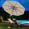 Tangkula 10 FT Solar Patio Umbrella w/ 32 LED Lights 3-Tier Vented Top Tilt Adjustment - 3 of 4