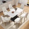 55" Modern Rectangular Dining Table for 6,Sintered Stone Top with Black Metal X-Leg Base-Maison Boucle - 2 of 4