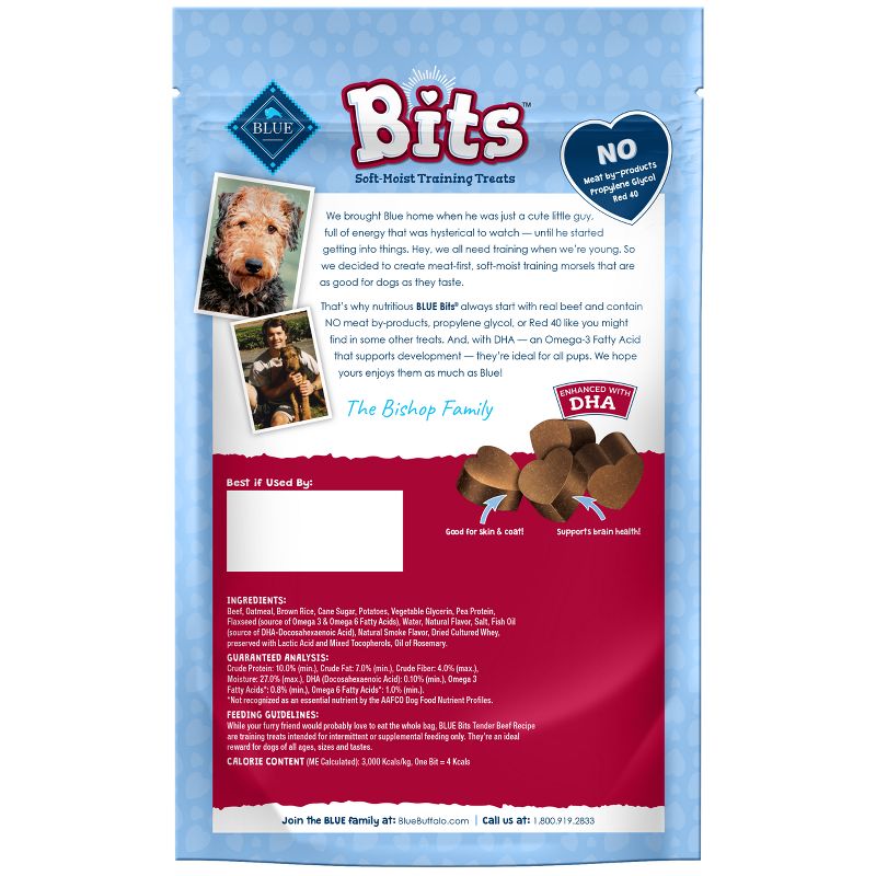 Blue Buffalo Bits Natural Soft-Moist Training Dog Treats with Beef Recipe, 3 of 6
