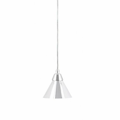 Toltec Lighting Any 1 - Light Pendant in  Chrome with 7'' Chrome Cone Metal Shade Shade