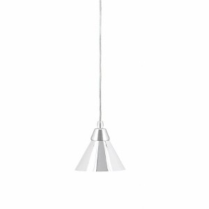 Toltec Lighting Any 1 - Light Pendant in  Chrome with 7'' Chrome Cone Metal Shade Shade - 1 of 1