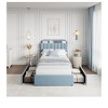 2025 New Bed Frame With 2 Flexible Drawers And Bookcase Headboard, Boucle Upholstered Platform Bed For Boys/Girls, Noise-Free, Easy Assembly, No Box - 2 of 4