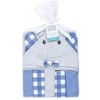 Hudson Baby Infant Boy Hooded Towel and Five Washcloths Set, Gingham Elephants, One Size - 2 of 2