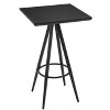 Bar Table 43.3"H Black – Faux Wood MDF Square Top with Powder-Coated Steel Base, Modern Industrial Style by Zuo Modern - 4 of 4