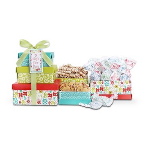 Alder Creek Gift Baskets Sunshine Gift Tower of Treats Gift - 1 of 2