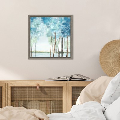 Eva Watts Blue and Green Landscape Canvas Print