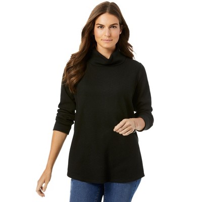Woman Within Plus Size Thermal Turtleneck
