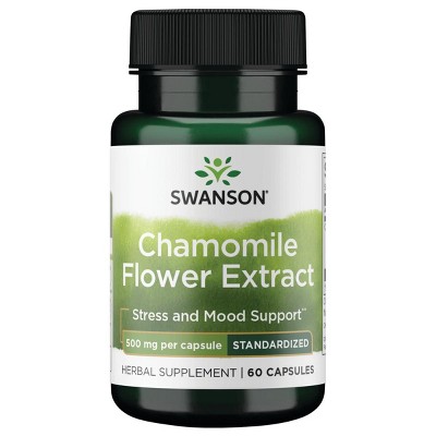Swanson Chamomile Flower Extract - Standardized Apigenin 500 mg 60 Caps.