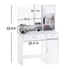 Gulches Vanity Desk with Mirror and LED Light Strip,Dressing Table with Large Drawer, 3 Level Storage Dresser & 3 Lighting Modes for Bedroom,white - 4 of 4