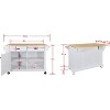 Acekool Grey Kitchen Island Cart with 2 Drawers & Spice Rack – Mobile Storage Island with Adjustable Shelves - 3 of 4