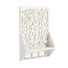 22" Decorative Vertical Carved Wall Hanging Wall Sculpture White - Brewster - image 2 of 4