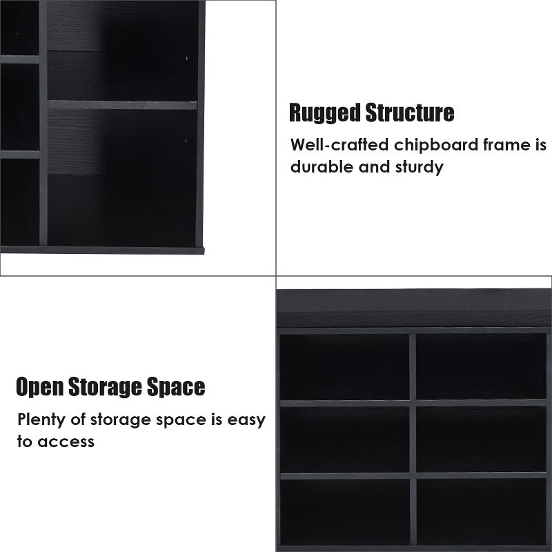 Tangkula Adjustable 10-Cube Organizer Bench Entryway Padded Shoe Storage Bench, 3 of 10