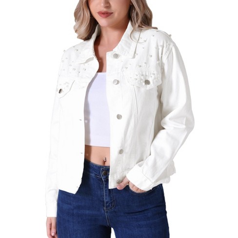 Target white denim jacket online