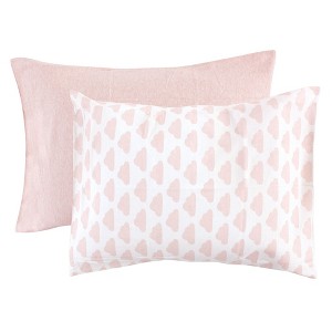Hudson Baby Infant Girl Cotton Toddler Pillow Case, Heather Pink Cloud, One Size - 1 of 1