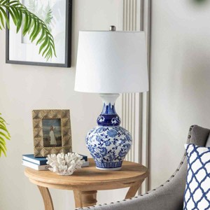 Modern Ceramic Table Lamp with Vase Base, Accent Table Lamp, Nightstand Lamp for Bedroom or Living Room – The Pop Home - 1 of 4