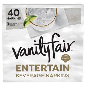 Vanity Fair Entertain Beverage Disposable Napkins - 40ct - 1 of 4