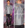 Lars Amadeus Men's Crew Neck Long Sleeves Party Club Shiny Metallic T-Shirt - 4 of 4
