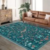 Area Rugs Modern Floral Rug for Living Room Bedroom,Low Pile Area Rugs Machine Washable Large Carpet for Dining Room Playroom Home Office Decor - 4 of 4