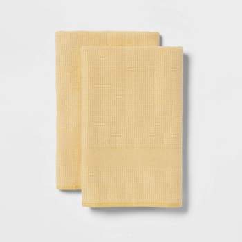 2pk Cotton Waffle Terry Kitchen Towels Yellow - Threshold™