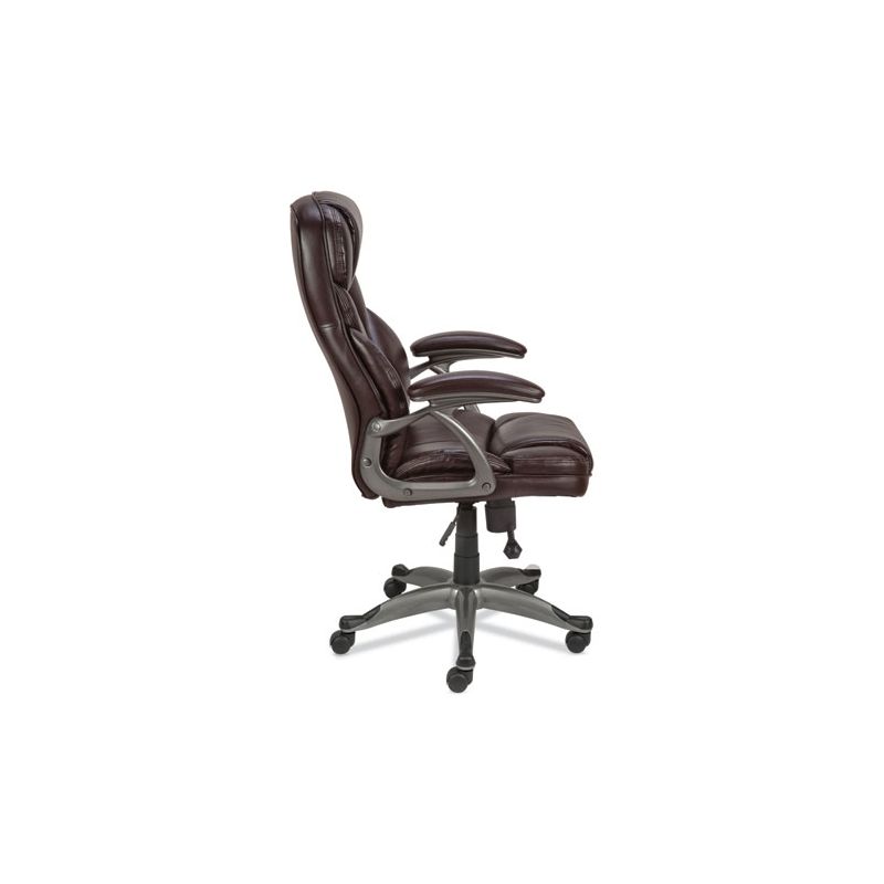 Alera Alera Birns Series High-Back Task Chair, Supports Up to 250 lb, 18.11" to 22.05" Seat Height, Brown Seat/Back, Chrome Base, 3 of 6