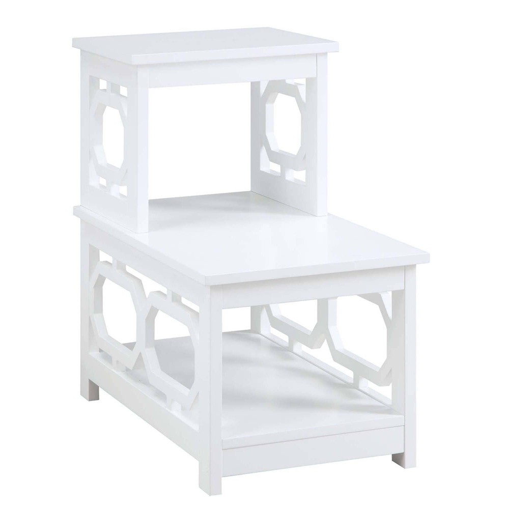 Photos - Coffee Table Omega 2 Step Chairside End Table White - Breighton Home