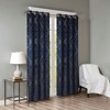 DSVIMOY Curtain Panels, Knitted Jacquard Total Blackout Curtain Panel for Living Room, Bedroom, Navy, 108"*50"*0.13" - 4 of 4