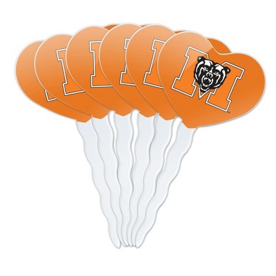 Mercer University Primary Logo Heart Love Cupcake Picks Toppers Decoration Set of 6