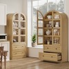 Garvee Tall Storage Cabinet, Farmhouse Large Wood Arched Kitchen Pantry, Bookcase with Doors & 2 Drawers for Dining, Office, Living Room, 72" - 3 of 4