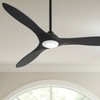 60" Minka Aire Modern Indoor Ceiling Fan with LED Light Remote Control Coal Black Etched Glass for Living Room Kitchen Bedroom - image 2 of 4