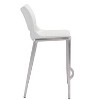 Zuo Modern Ace Counter Stool Set of 2, 37.2" H, White Faux Leather, Brushed Stainless Steel Frame, Modern Design - 3 of 4