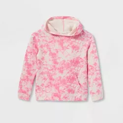 Kids' Hooded Pullover Sweatshirt - Cat & Jack™ Bright Pink XXL