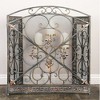 Royal Hampton Filigree Design Fireplace Screen, Traditional 3 Panel Metal - 4 of 4