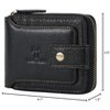 Wallet Men RFID Blocking Leather Bifold Wallets For Men - Flap ID Window Zip Coin Pocket Mens Zipper Wallets - 2 of 4