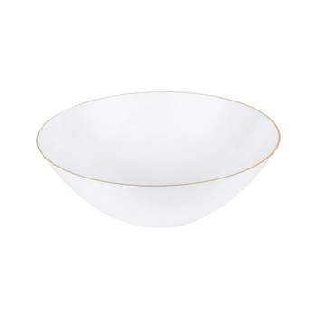 Smarty Had A Party 6 oz. White with Gold Rim Organic Round Disposable Plastic Dessert Bowls (120 Bowls)