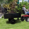Heavy Duty Steel Dump Cart, 15 Cubic Feet Garden Utility Trailer with Removable Sides,Hand Pull or Foot Pedal Dump Cart - 4 of 4