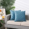 Unique Bargains Velvet Solid Geometric Textured Pillow Covers 2 Pcs - 3 of 4
